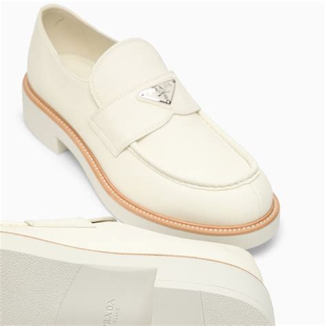 prada diamond pattern loafers|Ivory Leather Loafers .